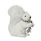 Scoiattolo bianco con sciarpa glitter addobbo Natale 20x10x24 cm s1