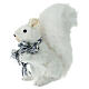Esquilo branco com cachecol de purpurina decoração Natal 20x10x24 cm s3