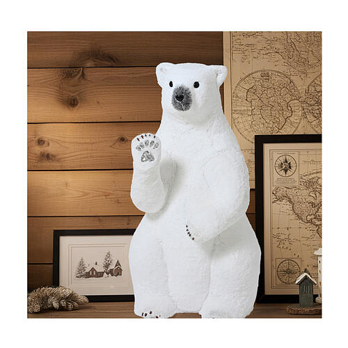 Urso polar de pé com glitter para decoração de Natal 70x60x115 cm 2
