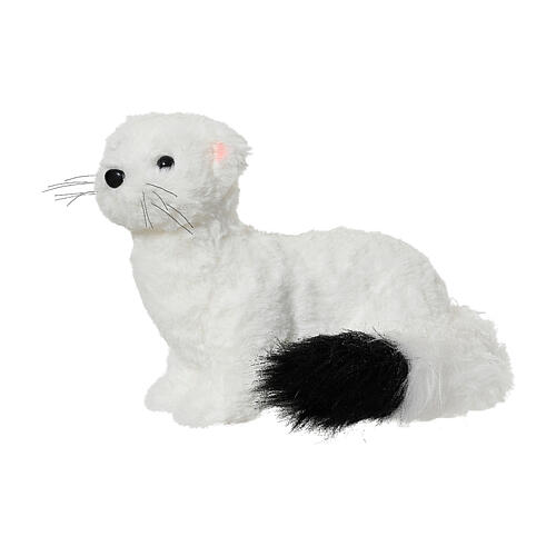 White glitter ferret Christmas decoration, 12x8x9 in 1