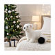 Furet blanc pailleté décoration de Noël 30x20x22 cm s2