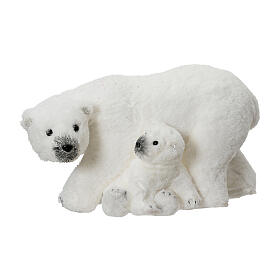 Orsi polari mamma e cucciolo addobbo Natale 24x50x27 cm