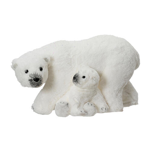 Orsi polari mamma e cucciolo addobbo Natale 24x50x27 cm 1