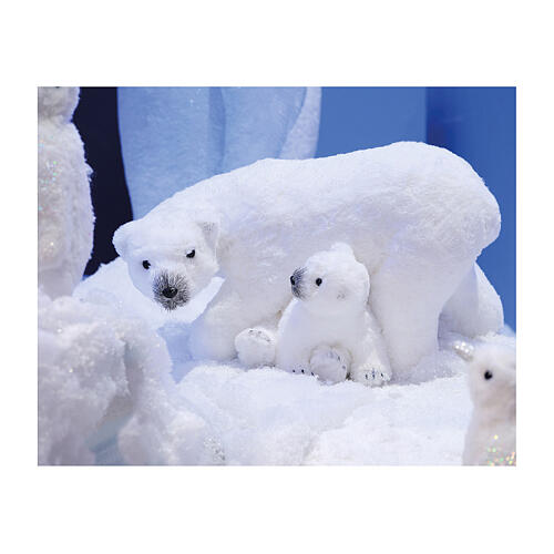 Orsi polari mamma e cucciolo addobbo Natale 24x50x27 cm 2
