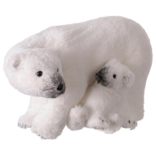 Orsi polari mamma e cucciolo addobbo Natale 24x50x27 cm 3