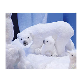 Polar bears mom and cub Christmas decoration 24x50x27 cm