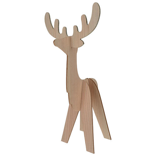 Light wood interlocking reindeer figure, 90 cm 1