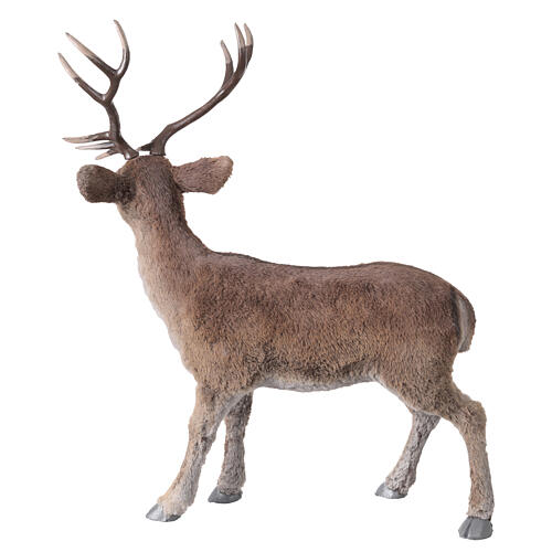 Cervo statua pelliccia artificiale Natale 30x55x65 cm 7