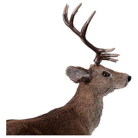Deer Christmas Statue with Artificial Fur, 30x55x65 cm
