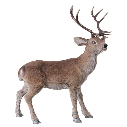 Deer Christmas Statue with Artificial Fur, 30x55x65 cm 3