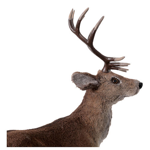Deer Christmas Statue with Artificial Fur, 30x55x65 cm 4