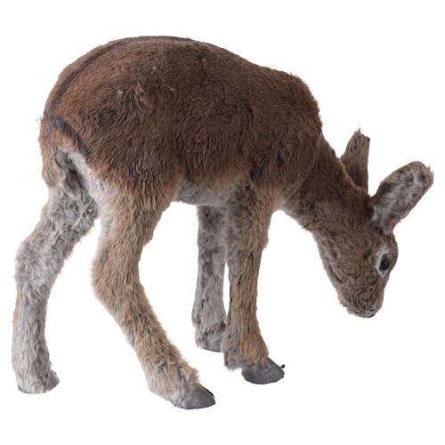 Deer grazing artificial fur Christmas statue, 15x40x32 cm 4