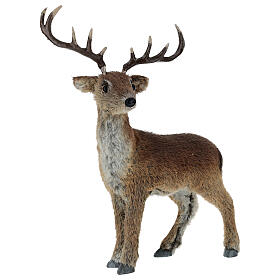 Artificial fur deer Christmas statue, 15x27x35 cm