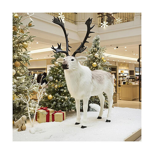 Cervo decorativo corna scure statua Natale 150x55x180 cm 2