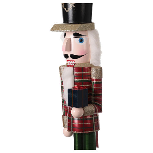 Pine Wood Nutcracker Checkered Outfit with Gift 100% FSC, 75 cm 4