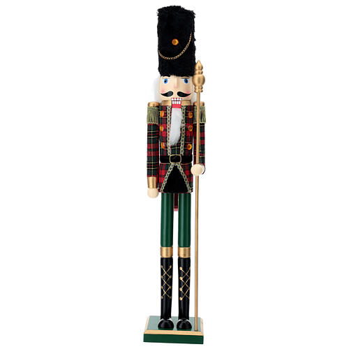 Nutcracker with checkered attire, 100% FSC pine wood, 24 in 1