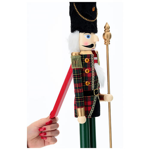 Nutcracker with checkered attire, 100% FSC pine wood, 24 in 3