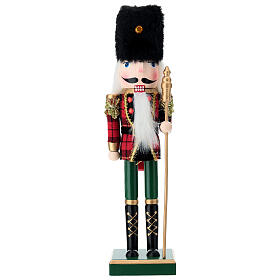 Checkered Jacket Pine Wood Nutcracker 100% FSC, 25 cm