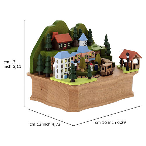 Carillon mairie avec petit train en bois hêtre ligne pour enfants 3