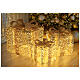 Set 3 Pacchi regalo di Natale luminosi a corrente bianco caldo 30-40-50 cm  int est s2