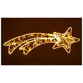 Comète étoile double de Noël en LED blanc chaud int/ext 120x40 cm sur secteur
