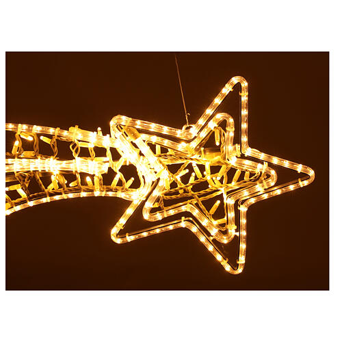 Stella cometa doppia natalizia int est LED bianco caldo 120x40 cm a corrente 3