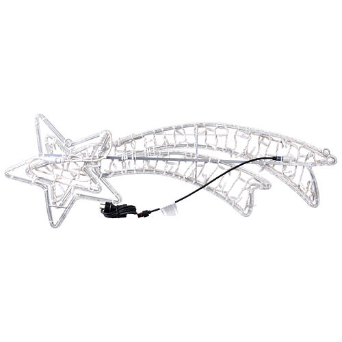 Stella cometa doppia natalizia int est LED bianco caldo 120x40 cm a corrente 5