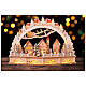 Pueblo navideño en forma de arco a pilas LED blanco cálido 30x45x12cm madera s2