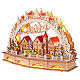 Pueblo navideño en forma de arco a pilas LED blanco cálido 30x45x12cm madera s4