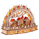 Pueblo navideño en forma de arco a pilas LED blanco cálido 30x45x12cm madera s5