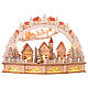 Village de Noël en forme d'arc à piles LED blanc chaud 30x45x12 cm bois s1
