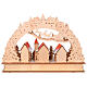 Village de Noël en forme d'arc à piles LED blanc chaud 30x45x12 cm bois s6