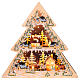 Christmas village, wooden LED illuminated tree, 17x17x3 in, battery operated s1