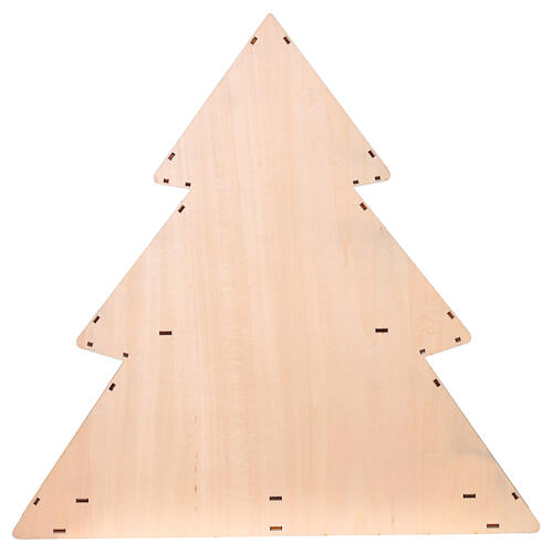 Pueblo Navideño en forma de árbol de madera iluminado LED 45x45x7cm a pilas 6