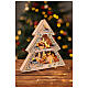 Pueblo Navideño en forma de árbol de madera iluminado LED 45x45x7cm a pilas s2