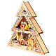 Pueblo Navideño en forma de árbol de madera iluminado LED 45x45x7cm a pilas s4