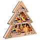 Village de Noël arbre en bois illuminé LED 45x45x7 cm à piles s5