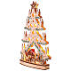 Sapin de Noël en bois éclairé par lumières LED avec village de Noël intégré 65x40x8 cm à pile s4