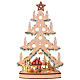 Albero di Natale legno illuminato LED con villaggio natalizio 65x40x8cm a batteria s1