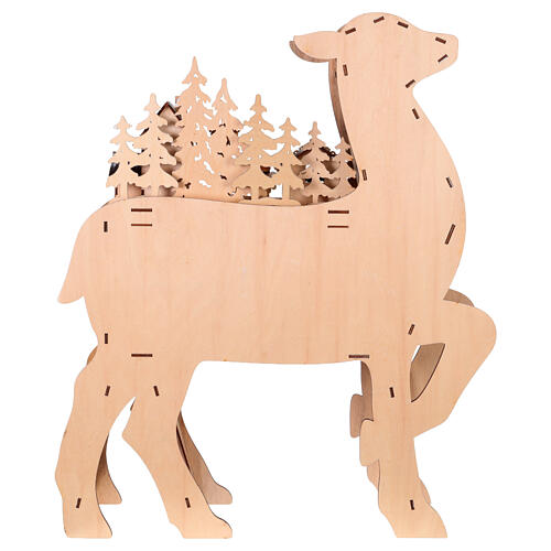 Villaggio Natalizio renna a batteria 70x45x10 cm LED legno 6