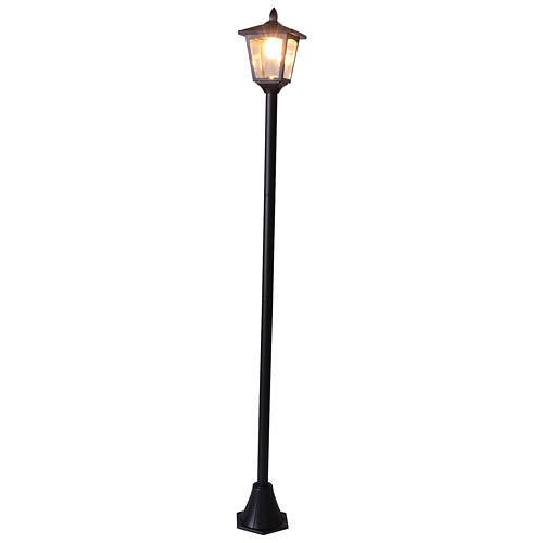 Icarus solar-powered outdoor lamppost, adjustable 30-70 in, warm white LED light 1