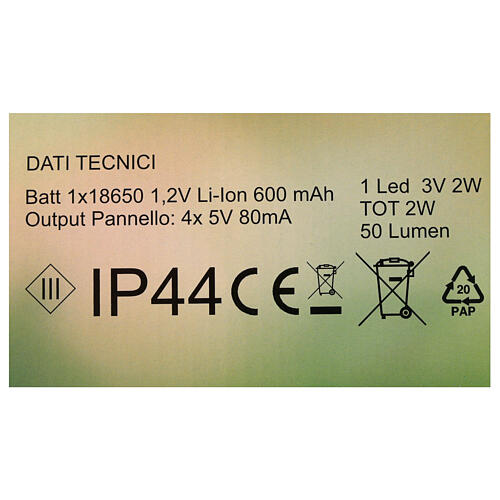 Lampione Icaro per esterno regolabile 75-175 cm LED bianco caldo ad energia solare 10