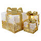 Set 3 paquetes regalo blancos dorados luz led blanco natural s3
