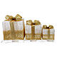 Ensemble 3 paquets cadeaux blancs dorés lumières LED blanc naturel s5