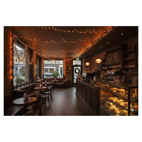 Lichterkette warmweiß–bernstein – 40 m, 2000 LED, 220 V, innen/außen 3