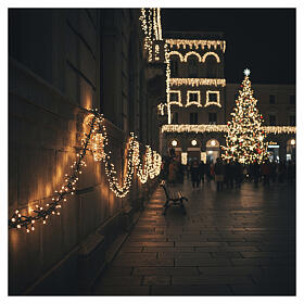 Luzes Natal 2000 LEDs branco quente âmbar exterior interior 220V 43 m