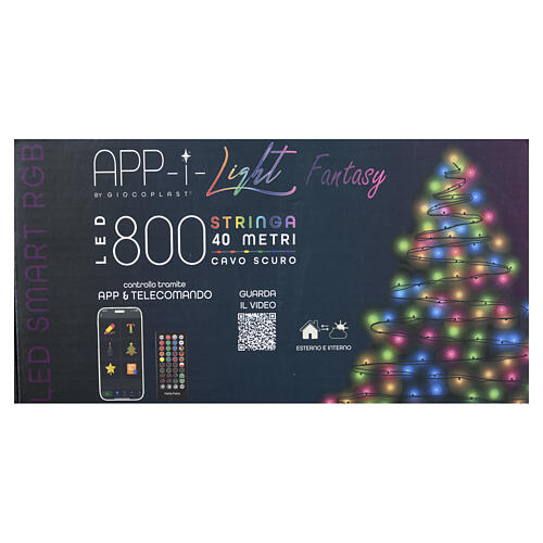 Catena luminosa 800 led RGB smart con telecomando e app e musica 40 m int-est 13
