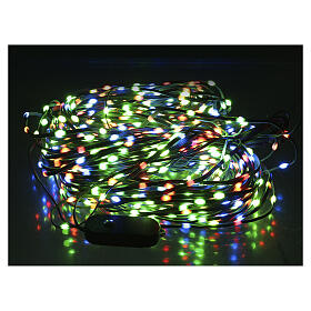 Smart string lights with 1200 LEDs, remote and app, indoor/outdoor, 158 ft, BLACK CABLE