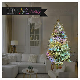 Smart string lights with 1200 LEDs, remote and app, indoor/outdoor, 158 ft, BLACK CABLE