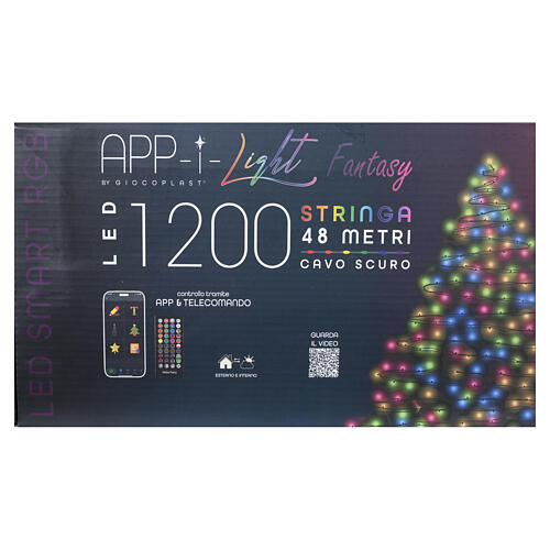 Catena luminosa 1200 led smart con telecomando e app int-est 48 m CAVO NERO  15